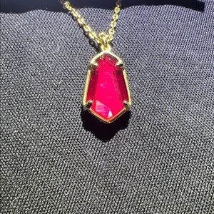 Kendra Scott Gold Necklace with Red and Blue Accents